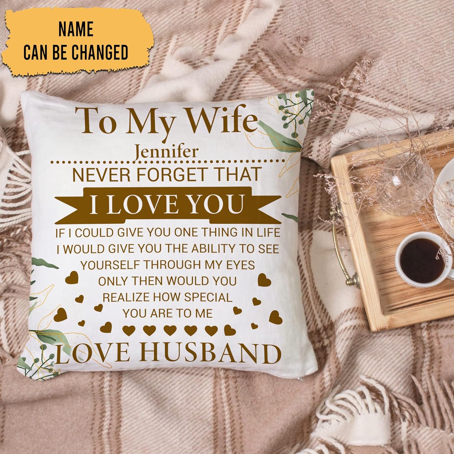 Never Forget That I Love You - Personalized Pillow (Insert Included)