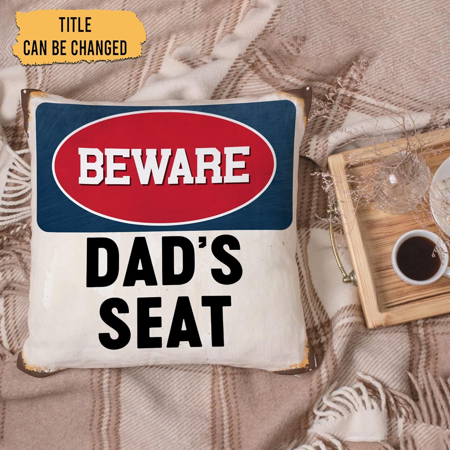 Dad's Seat - Personalized Pillow(Insert Included)