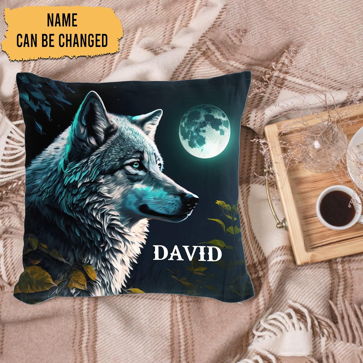 Moon Wolf Theme - Personalized Pillow(Insert Included)