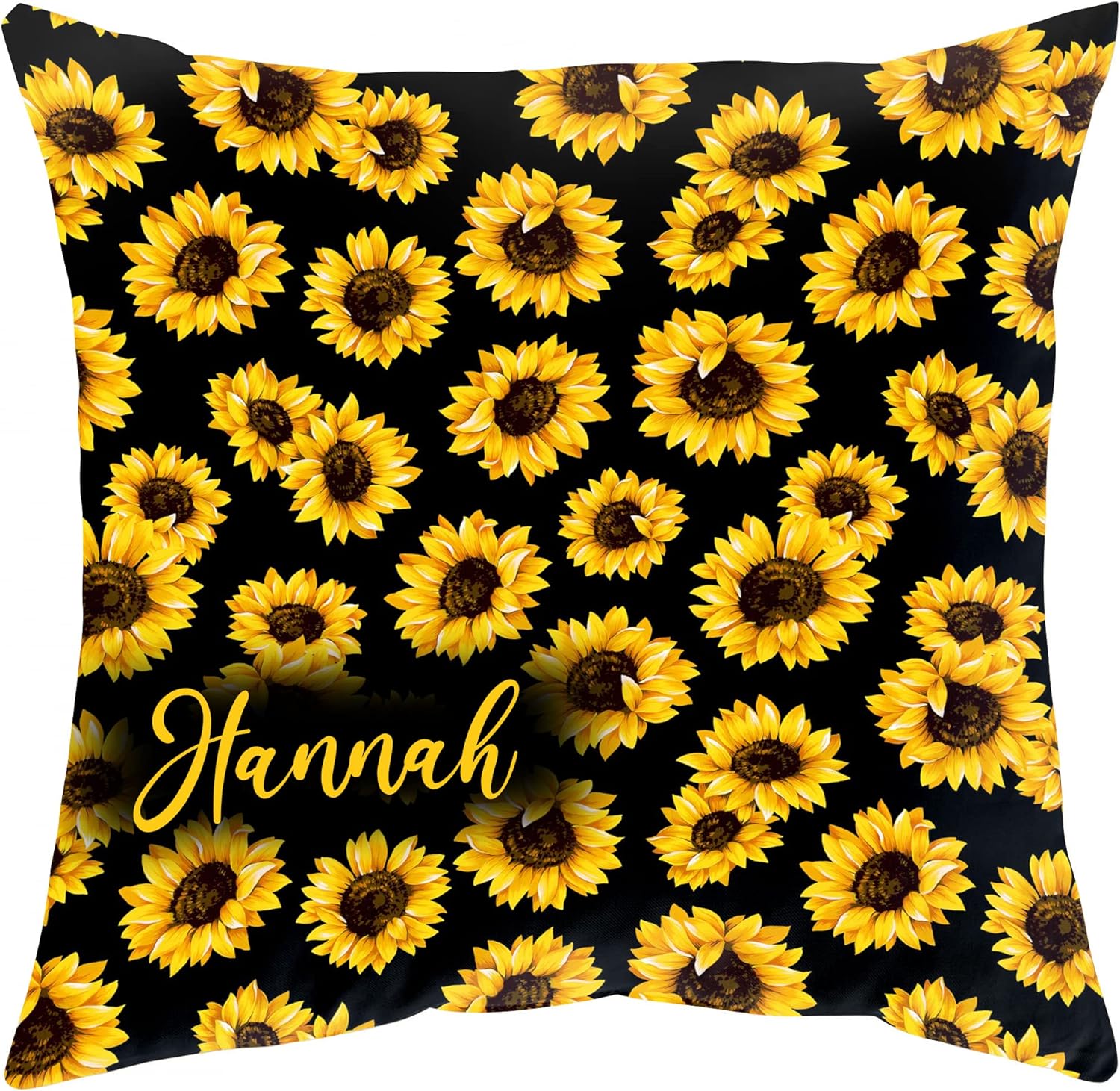 Sunflower Floral Pattern - Personalized Pillow (Insert Included)