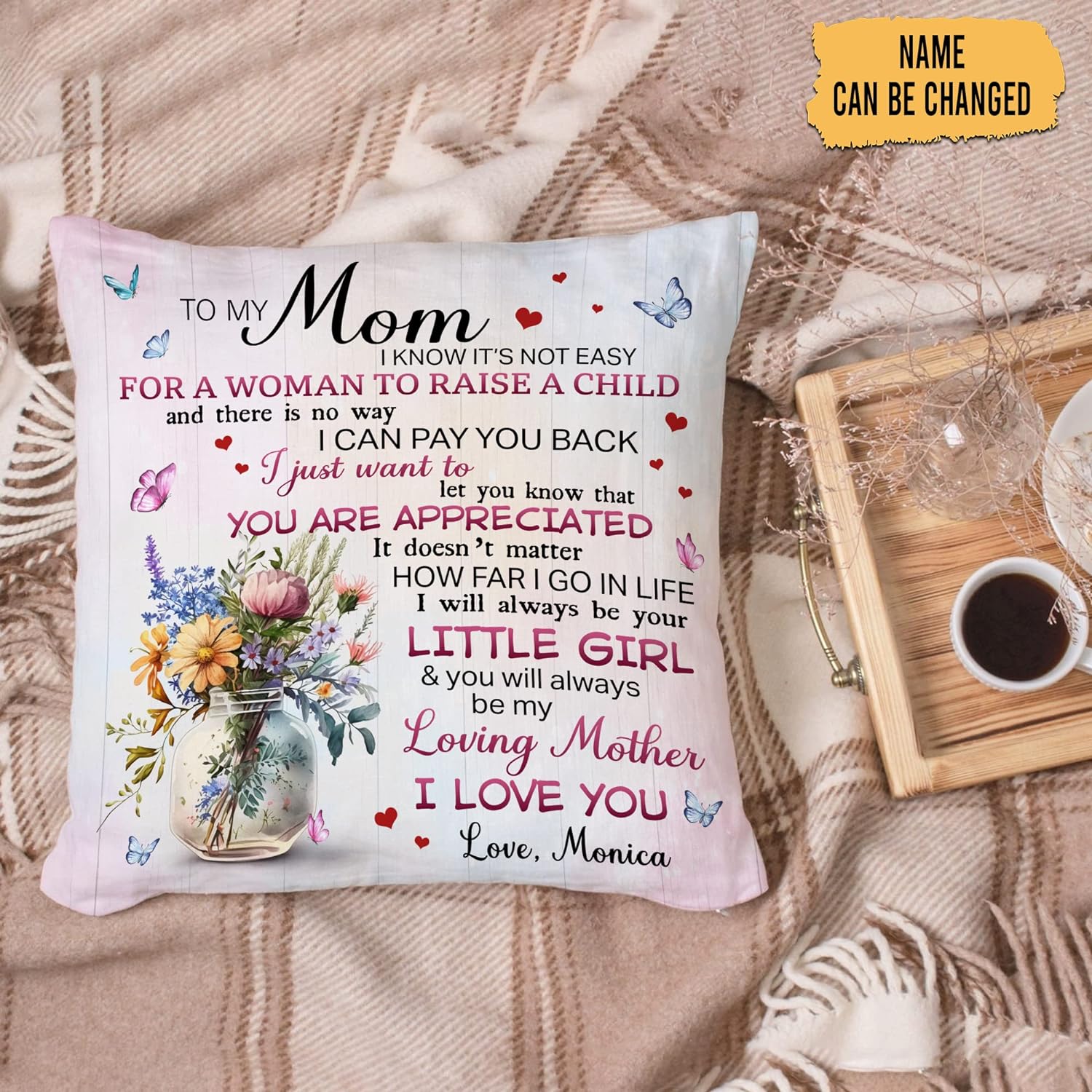 Mom Floral Theme - Personalized Pillow (Insert Included)