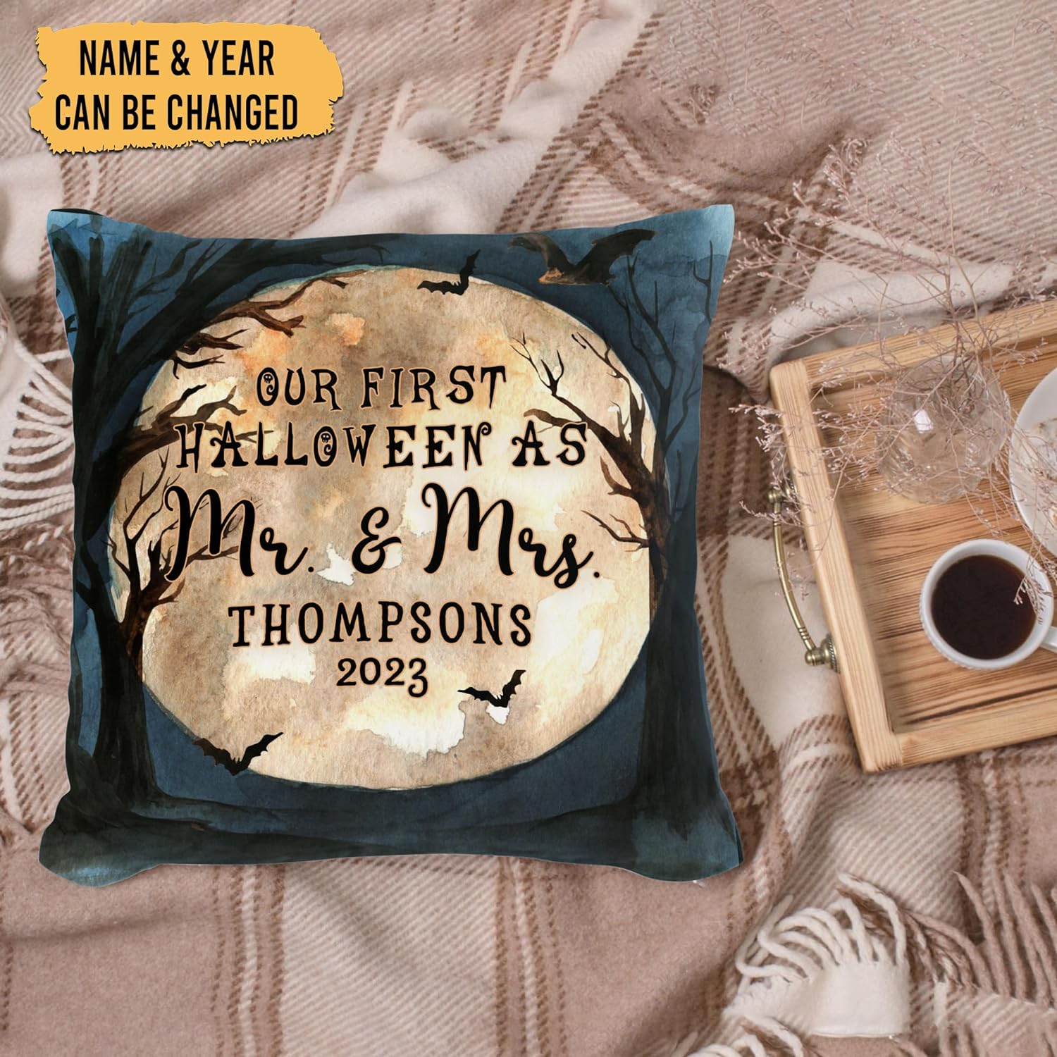 Our First Halloween As - Personalized Pillow (Insert Included)