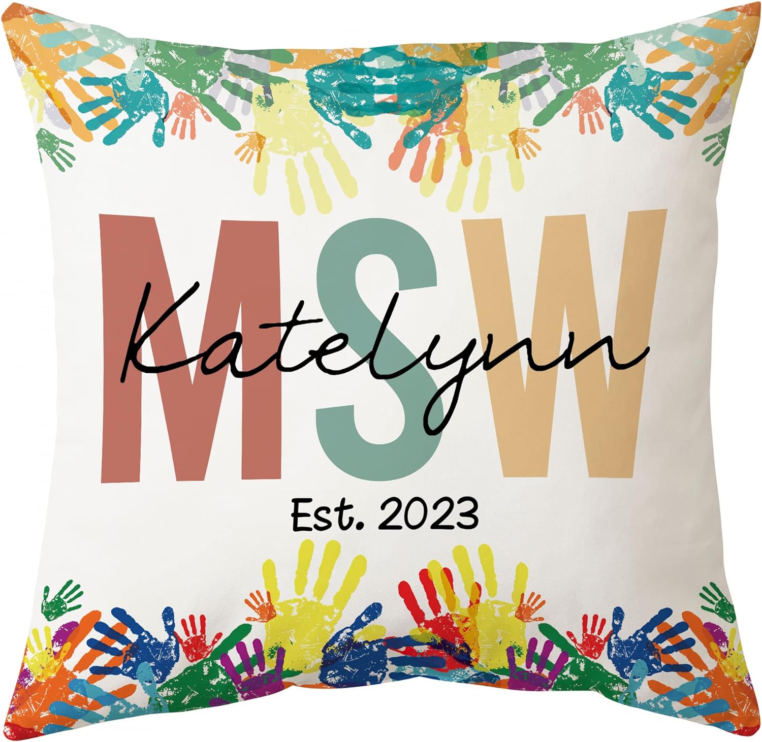Social Worker Pattern - Personalized Pillow (Insert Included)