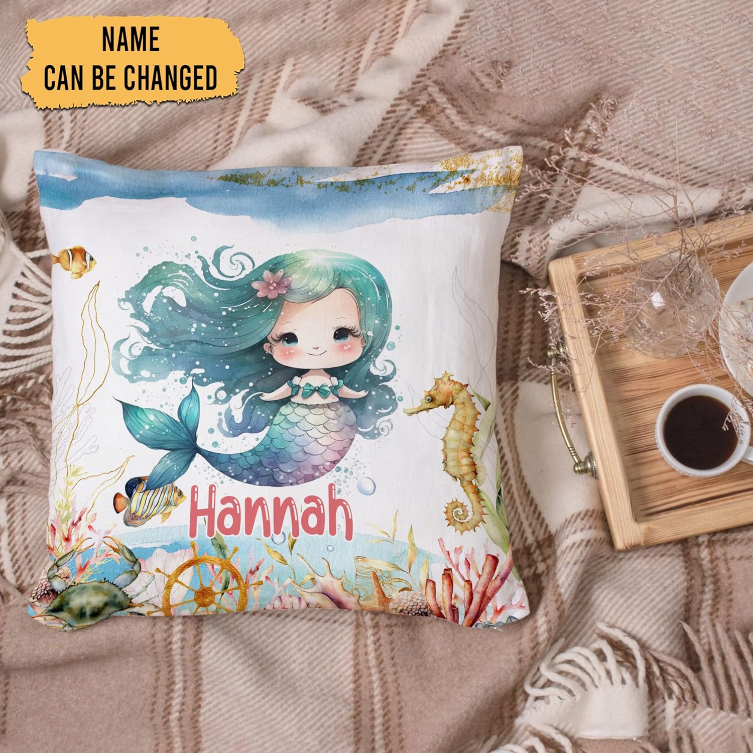 Mermaid Sea - Personalized Pillow (Insert Included)