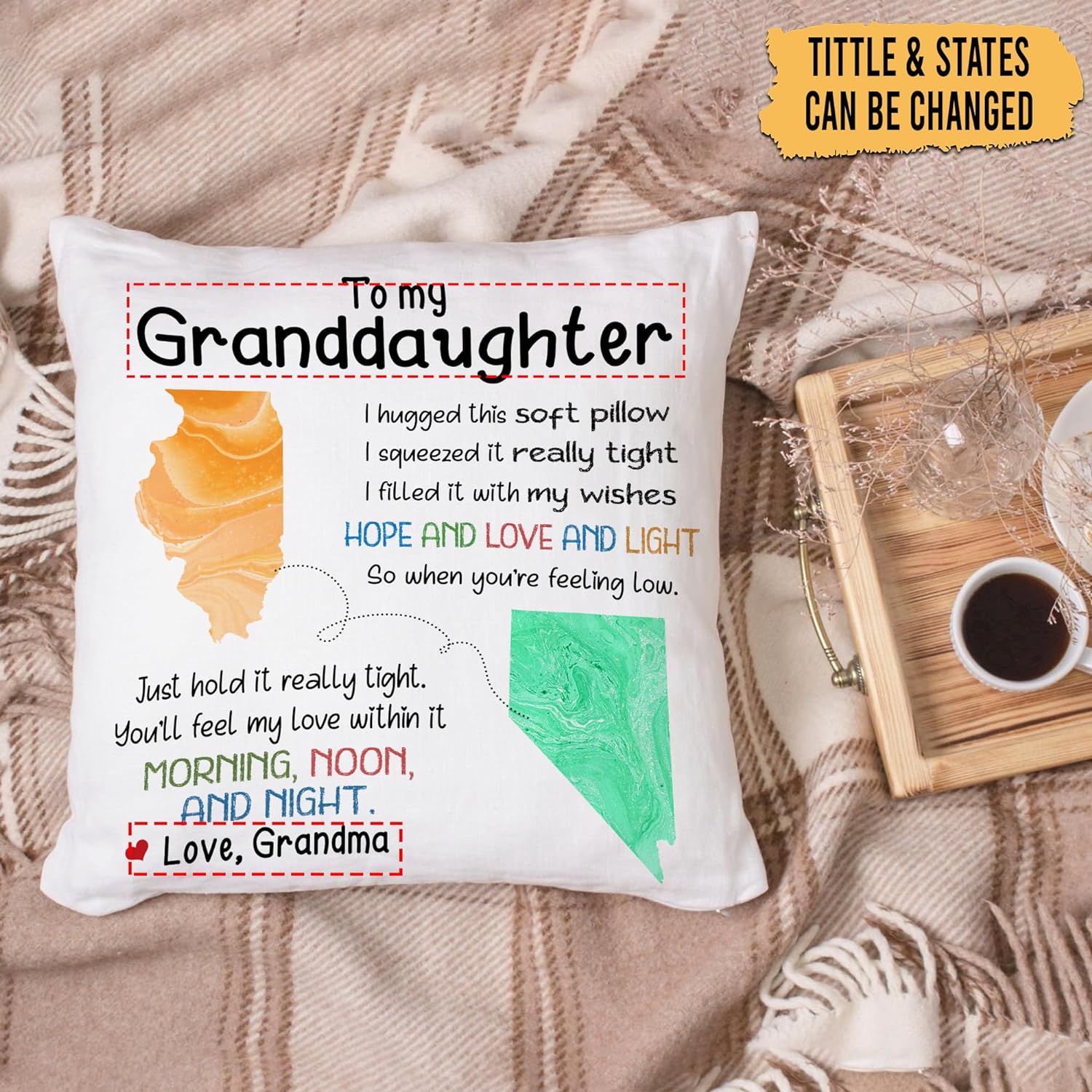 To My Granddaughter Pattern - Personalized Pillow (Insert Included)