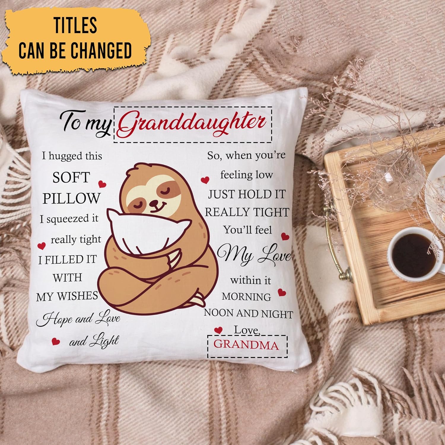 To My Granddaughter - Personalized Pillow (Insert Included)