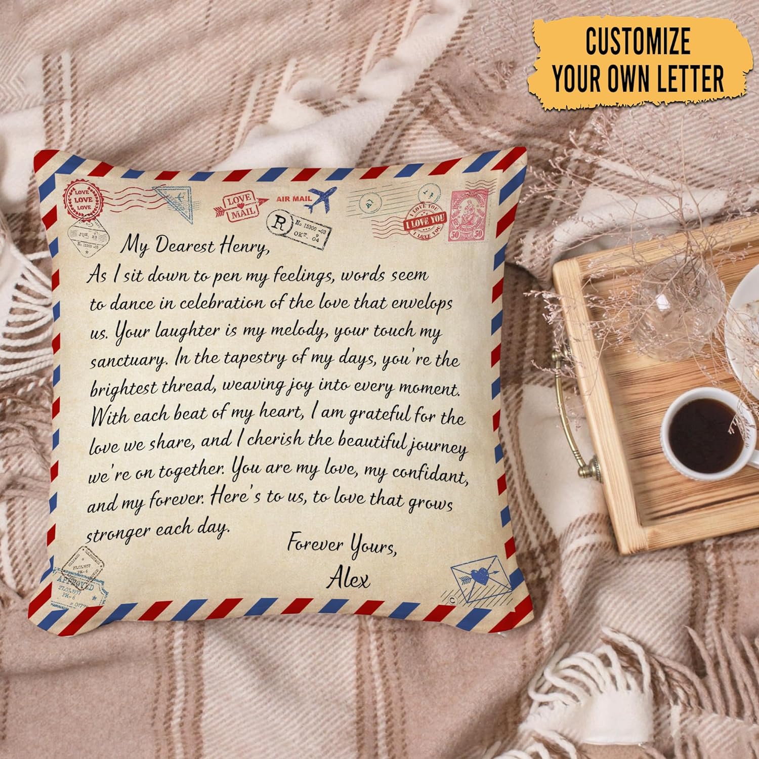 Love Letter Theme - Personalized Pillow (Insert Included)