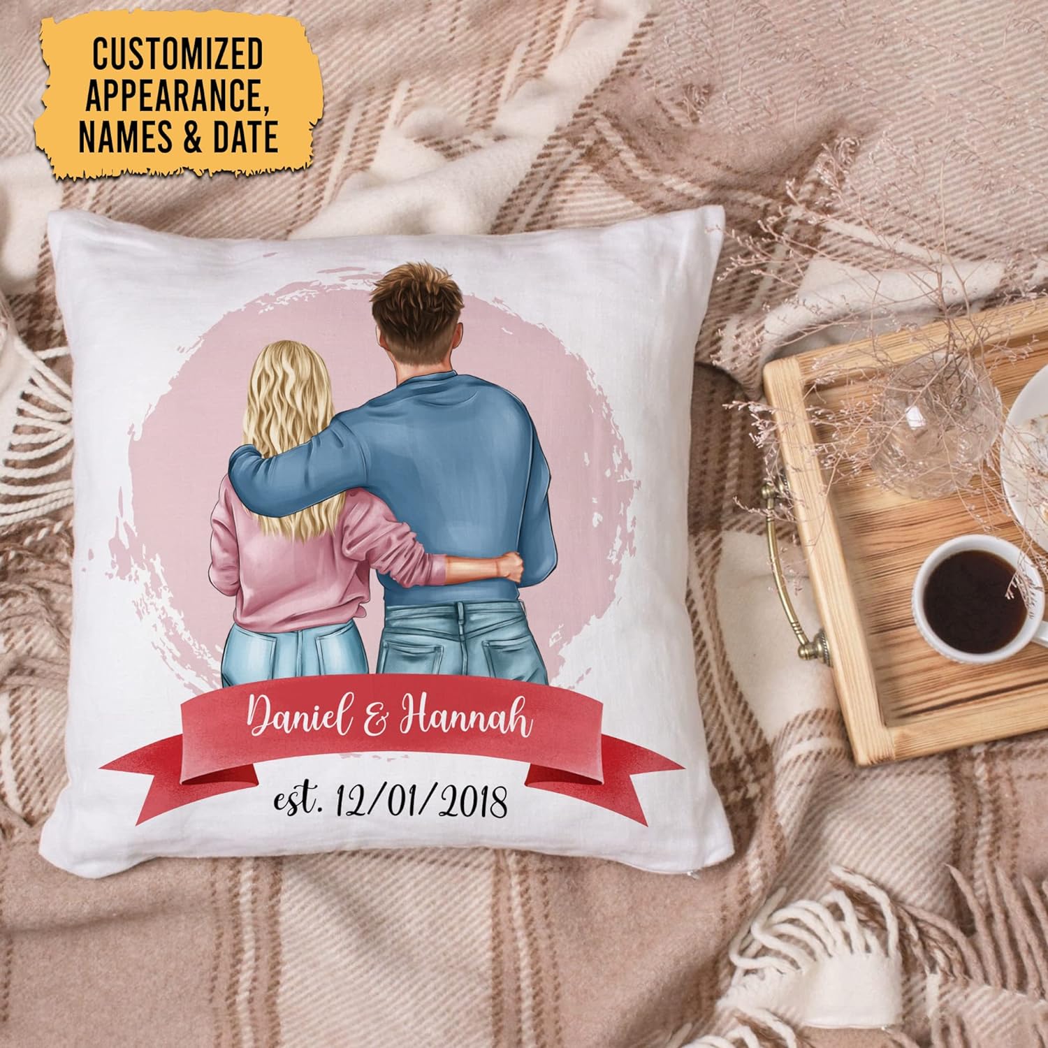 Couple Theme - Personalized Pillow (Insert Included)