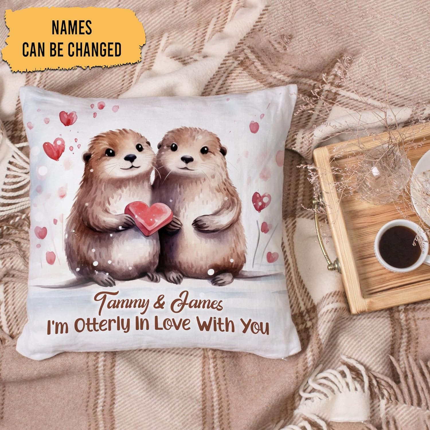 I'm Otterly In Love With You - Personalized Pillow (Insert Included)