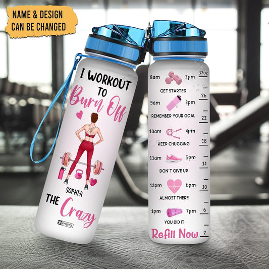 Fitness Motivation Water Bottle Tracker 32oz – Personalized Gym Daily Bottle with Time Marker – Unique Gift for Women Workout Lovers