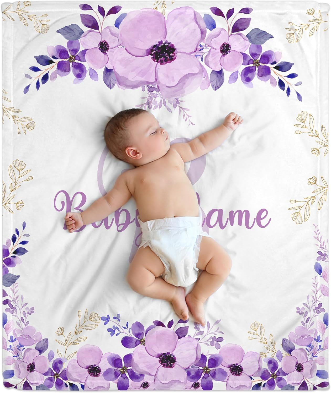 Floral Baby Blanket - Personalized Blanket