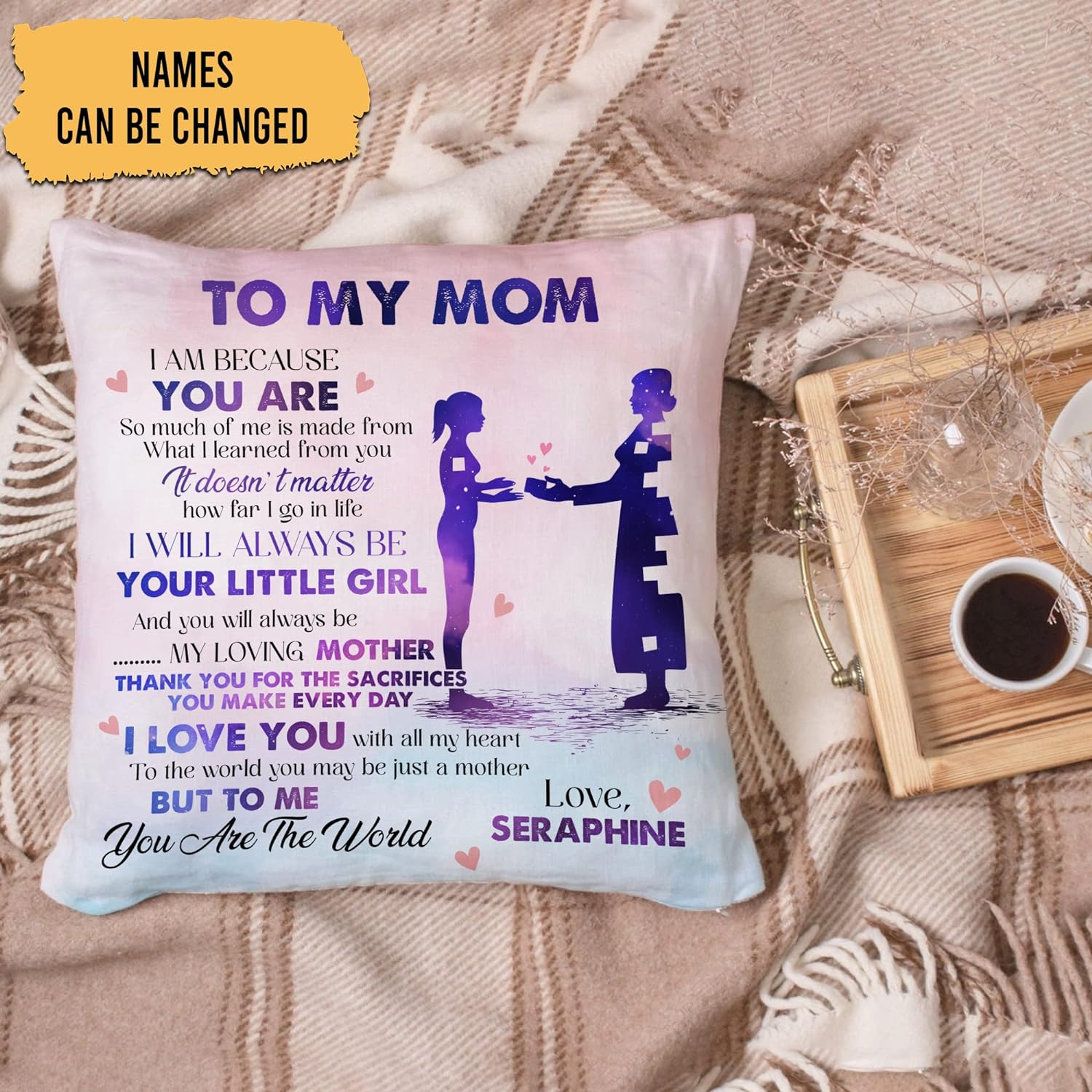 Mom Pattern Pillow - Personalized Pillow (Insert Included)