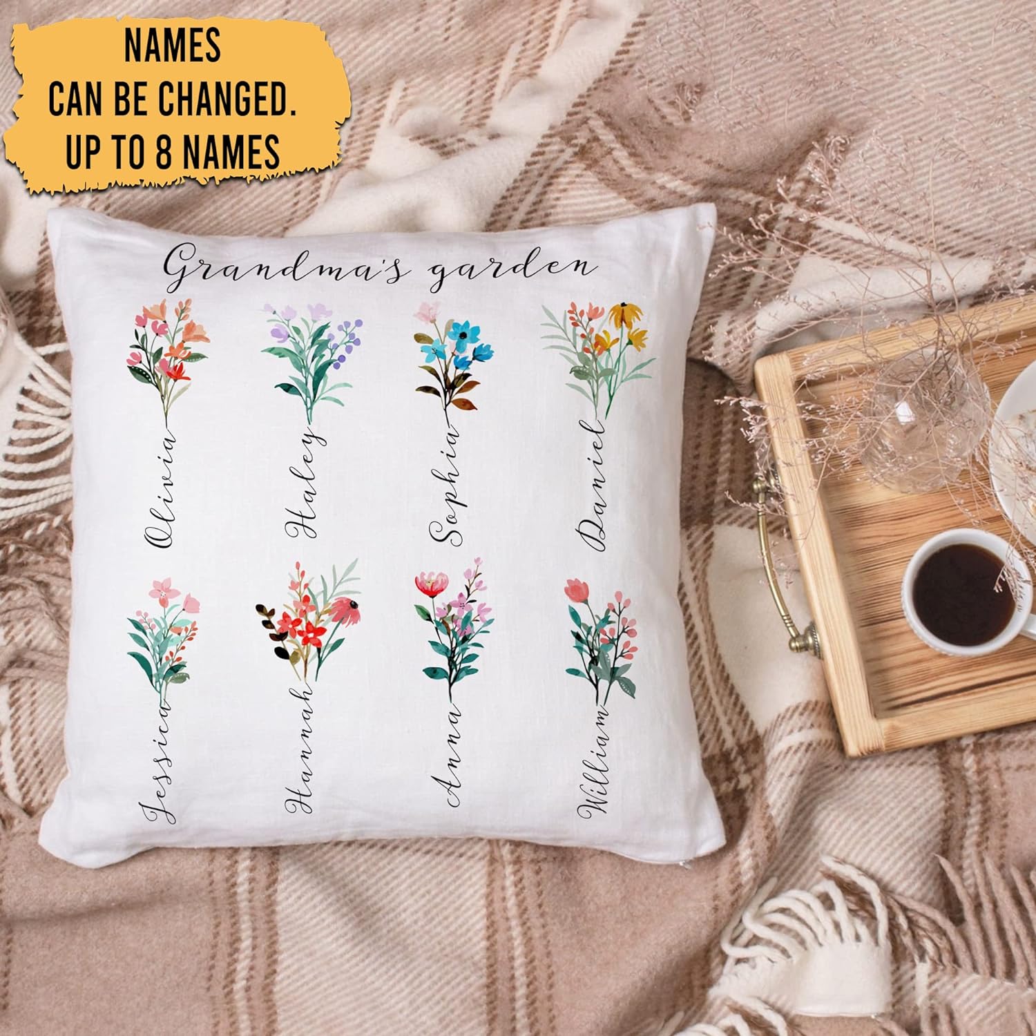 Grandma's Garden - Personalized Pillow (Insert Included)