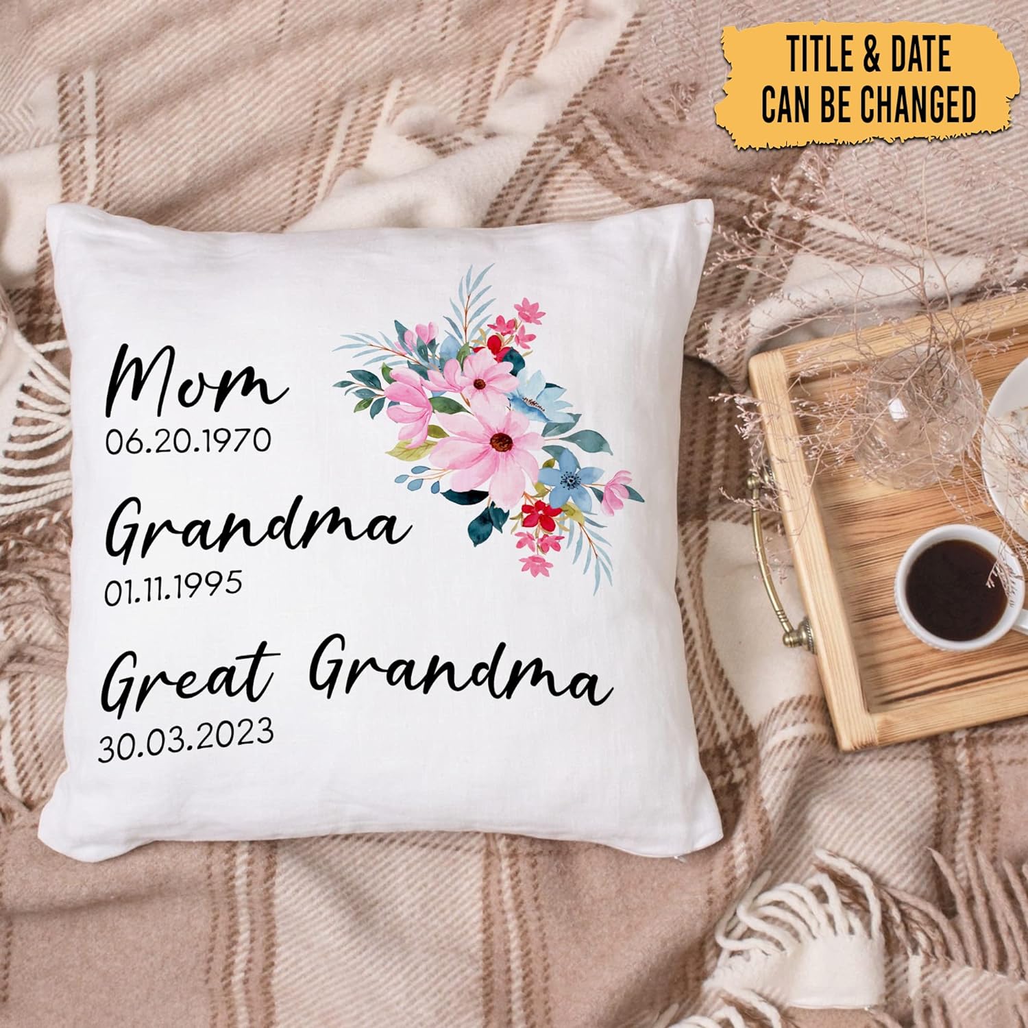 Grandma Pattern - Personalized Pillow (Insert Included)