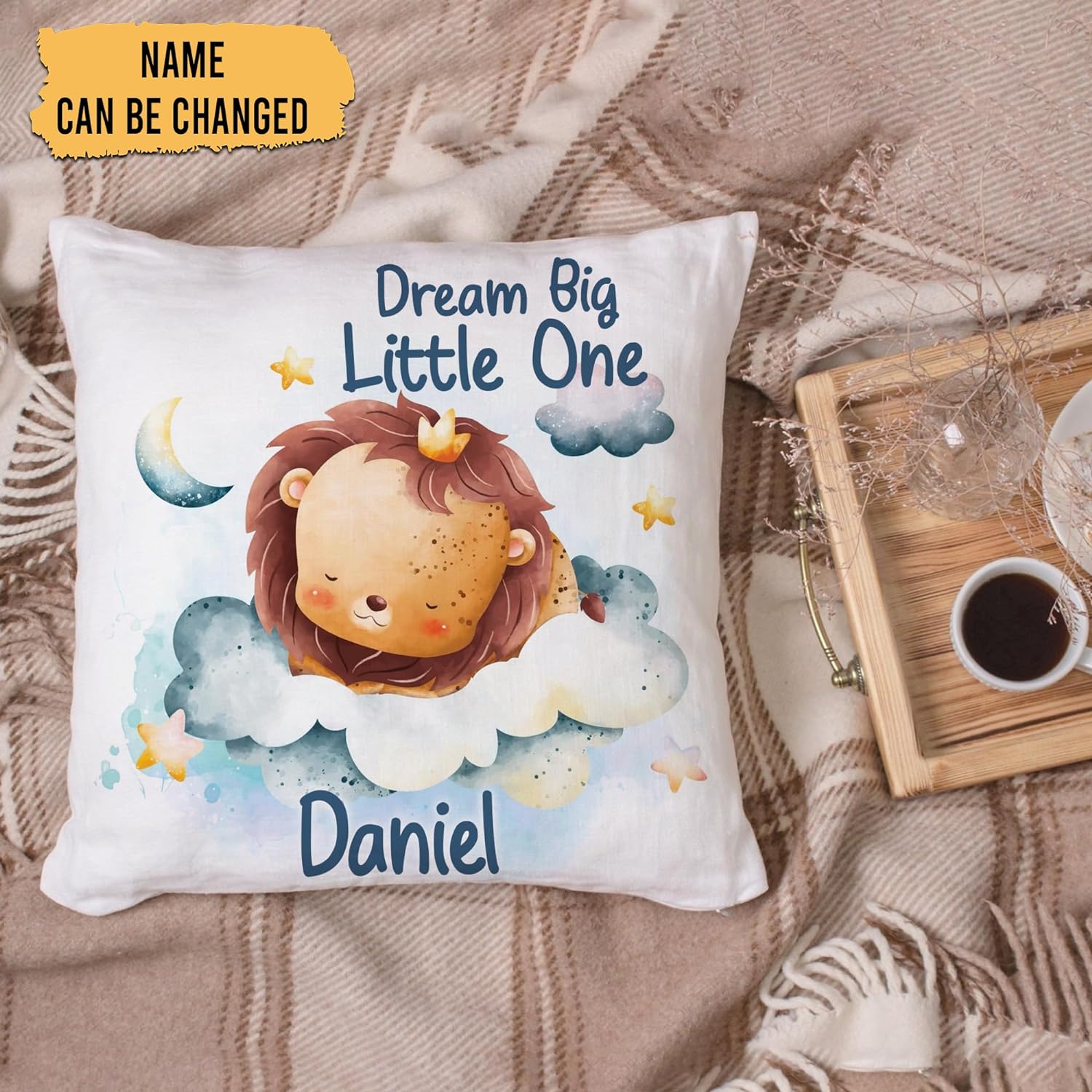 Night Lion Theme - Personalized Pillow (Insert Included)