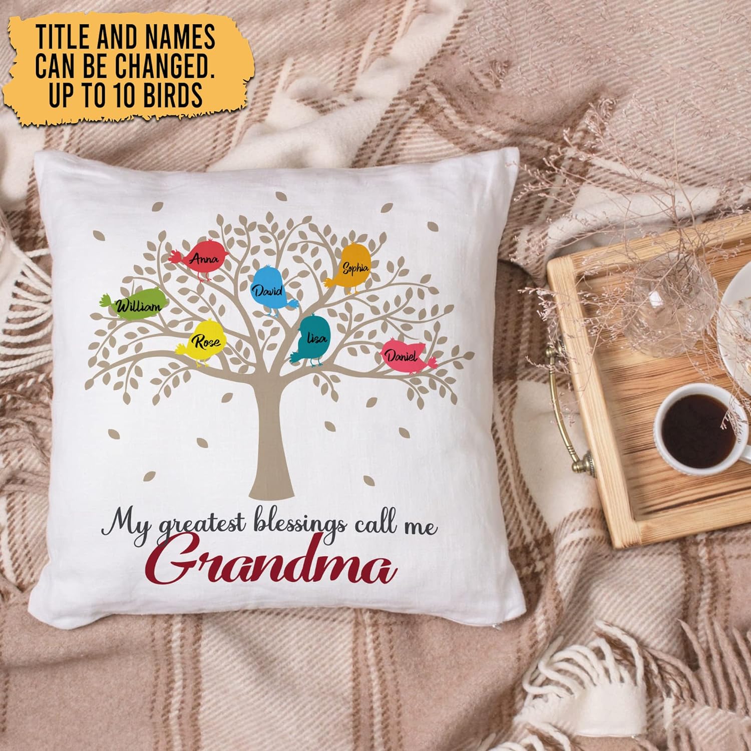 My Greatest Blesings Call Me Grandma - Personalized Pillow (Insert Included)