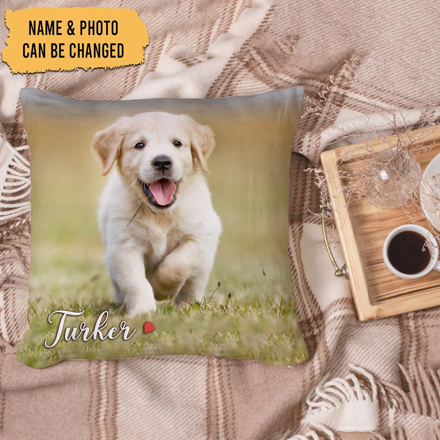 Personalized Pet Pillow with Insert – Custom Dog Photo Cushion – Unique Birthday or Memorial Gift for Animal Lovers
