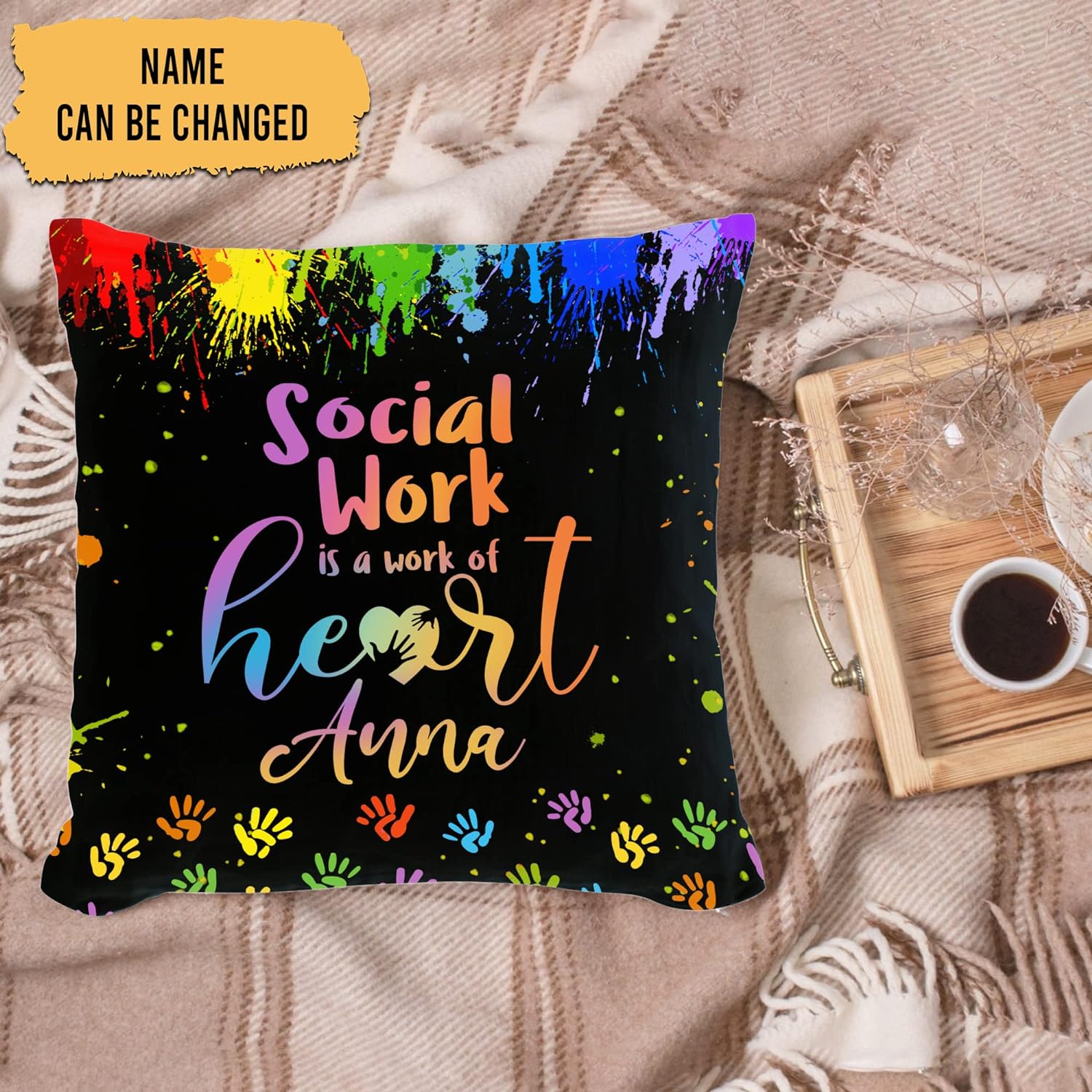 Social Worker Is A Work Of Heart - Personalized Pillow (Insert Included)