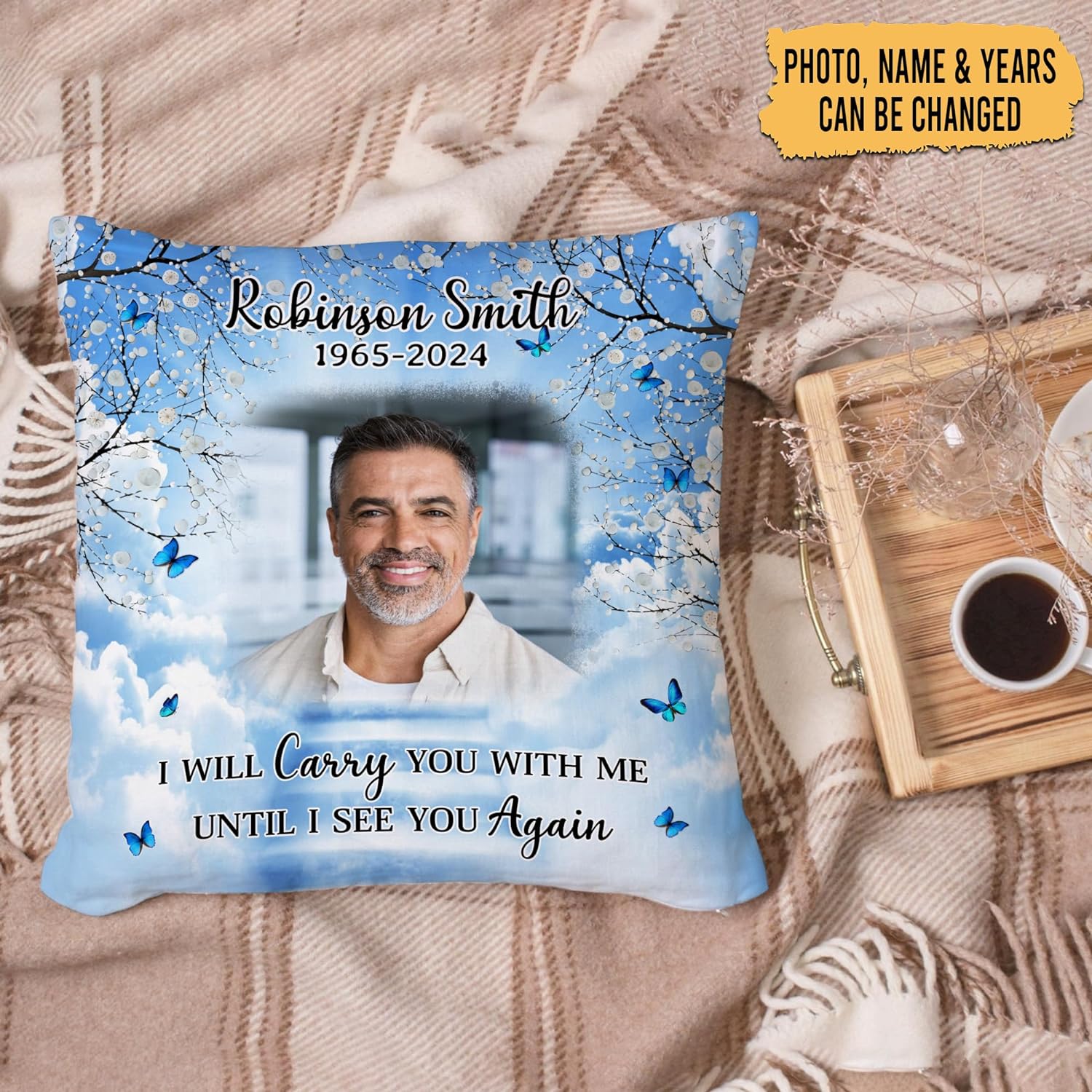I Will Carry You With Me Until I See You Again - Personalized Photo Pillow