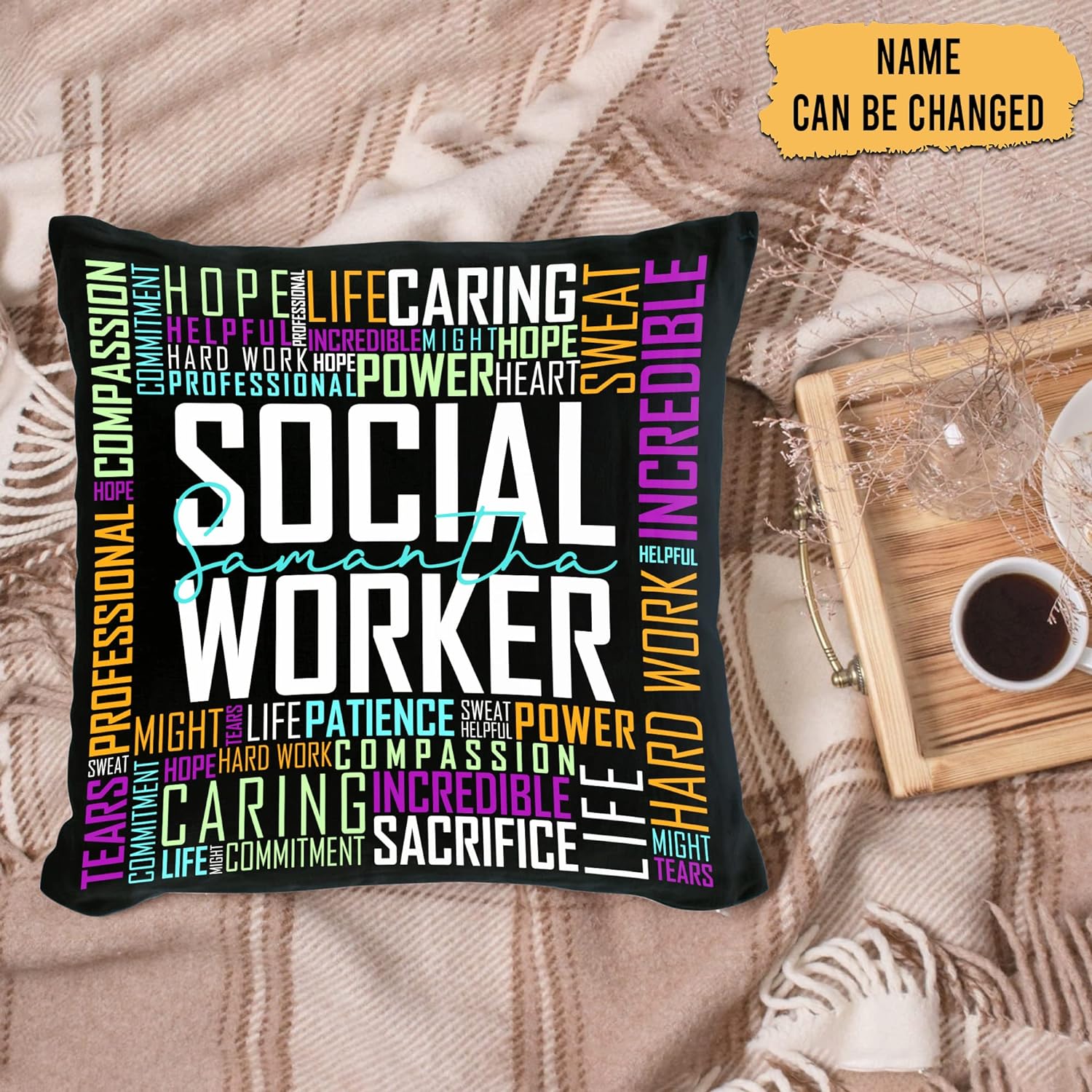 Social Worker Theme - Personalized Pillow (Insert Included)