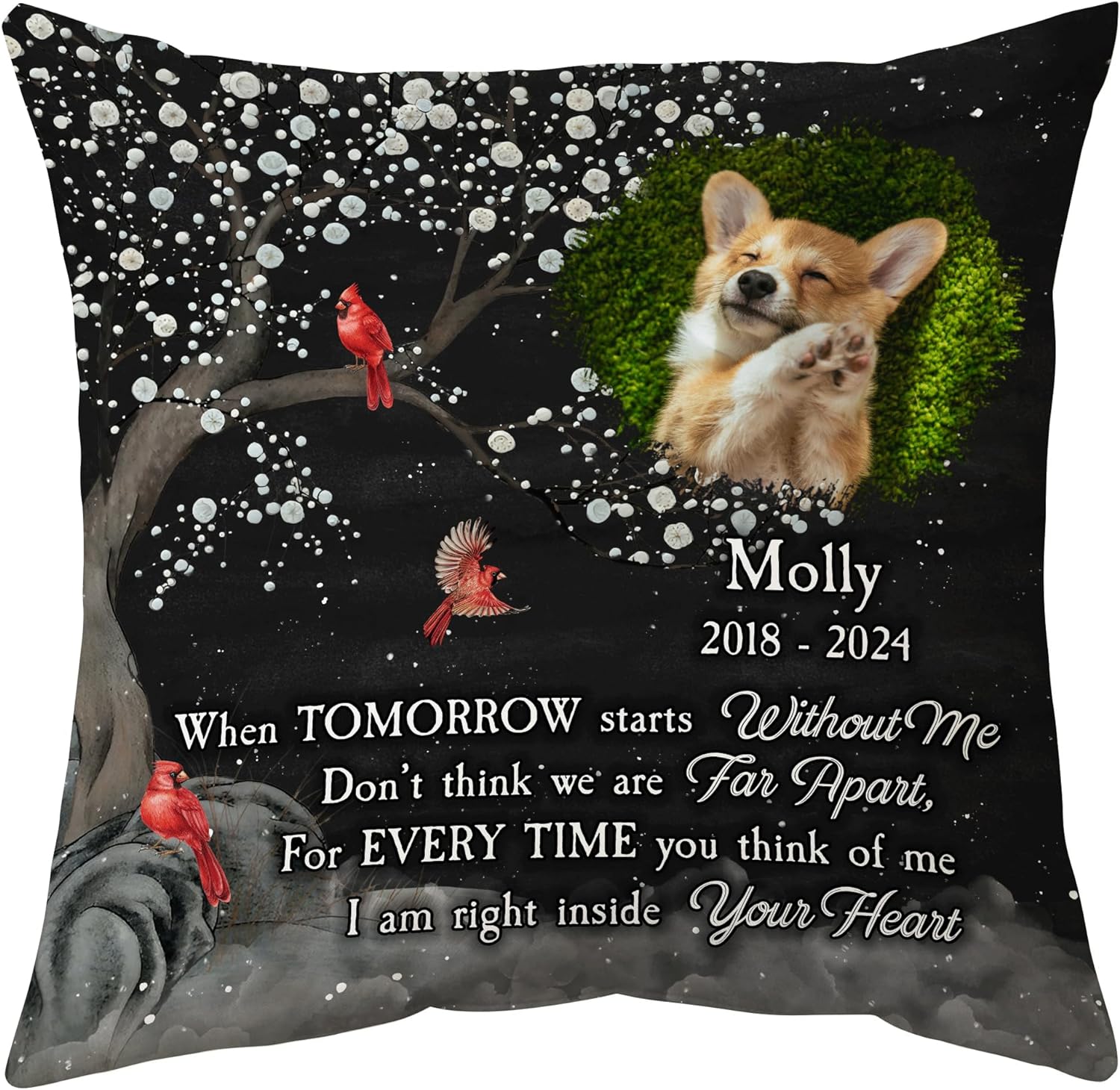 I Am Right Inside Your Heart - Personalized Photo Pillow