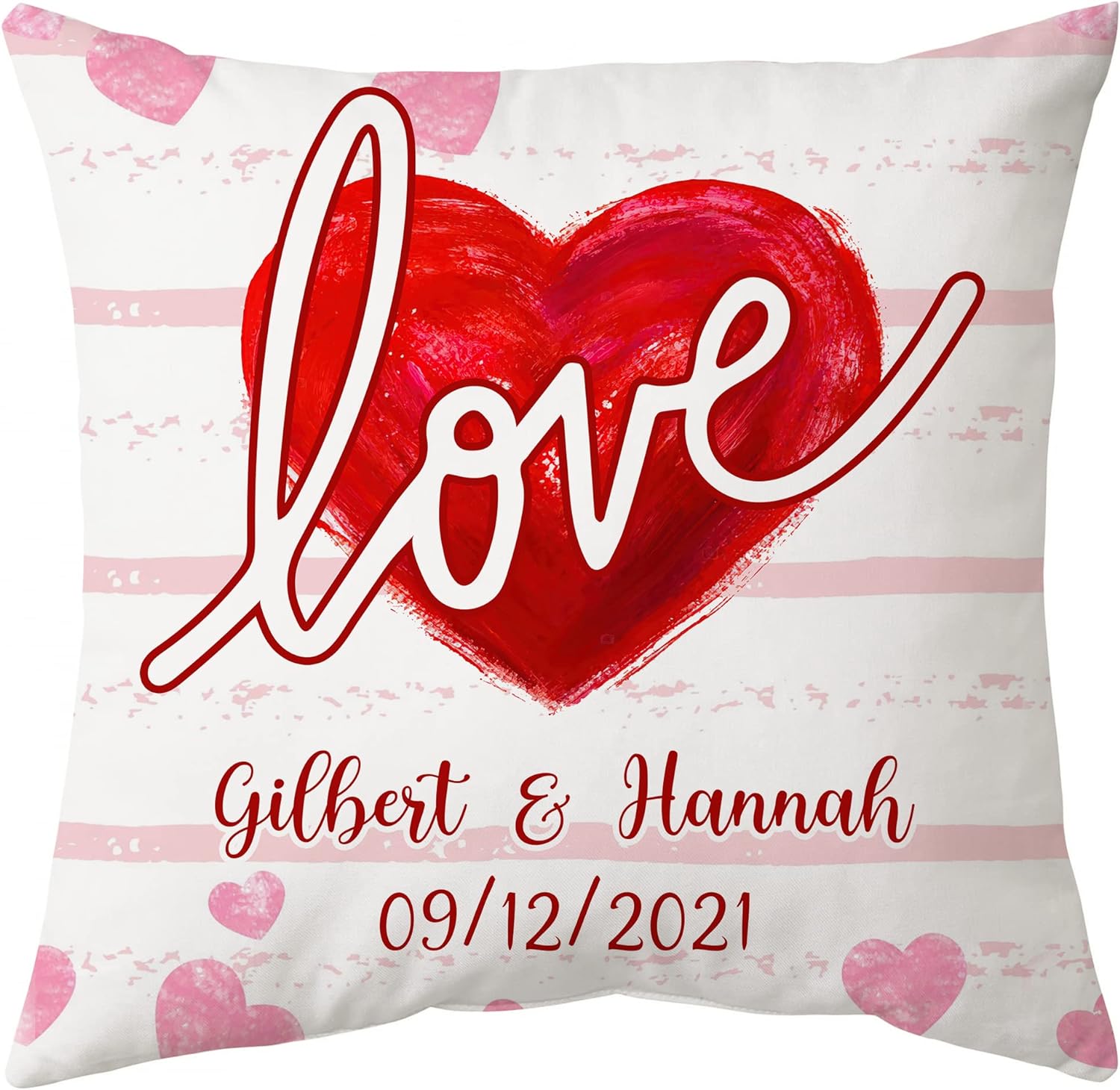 Love Pattern Pillow - Personalized Pillow (Insert Included)