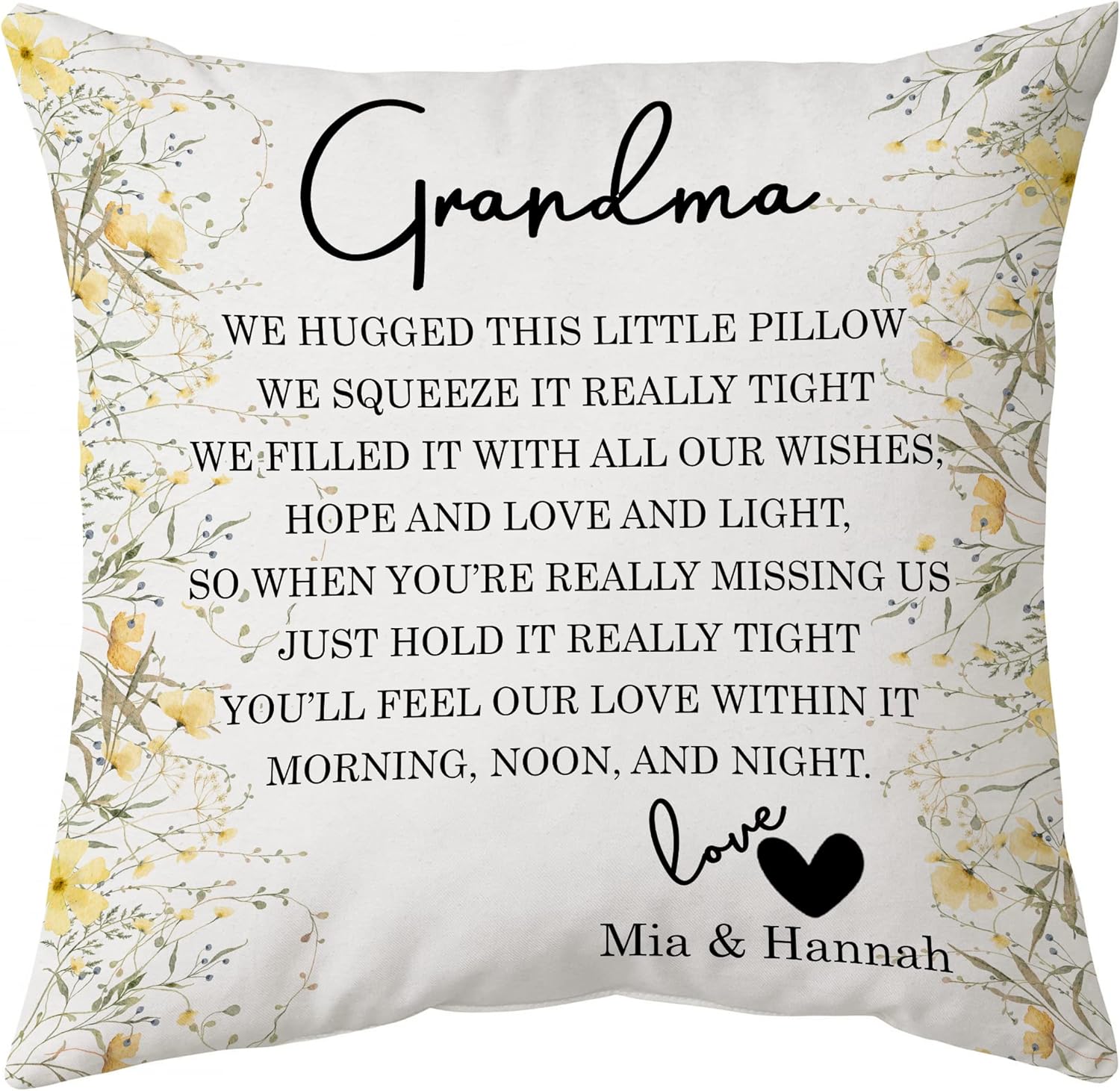 Grandma Floral - Personalized Pillow (Insert Included)