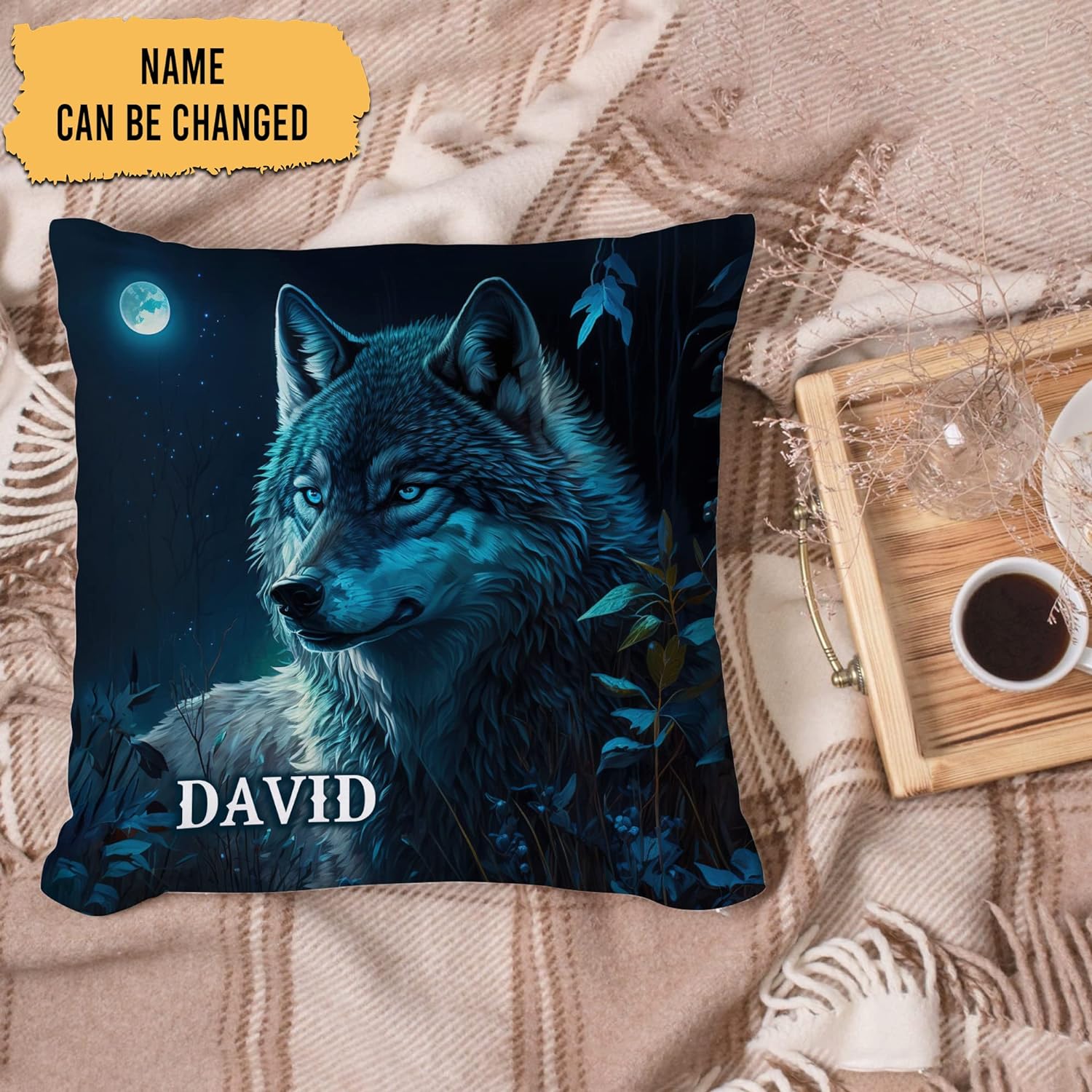 Moon Wolf Pattern - Personalized Pillow(Insert Included)
