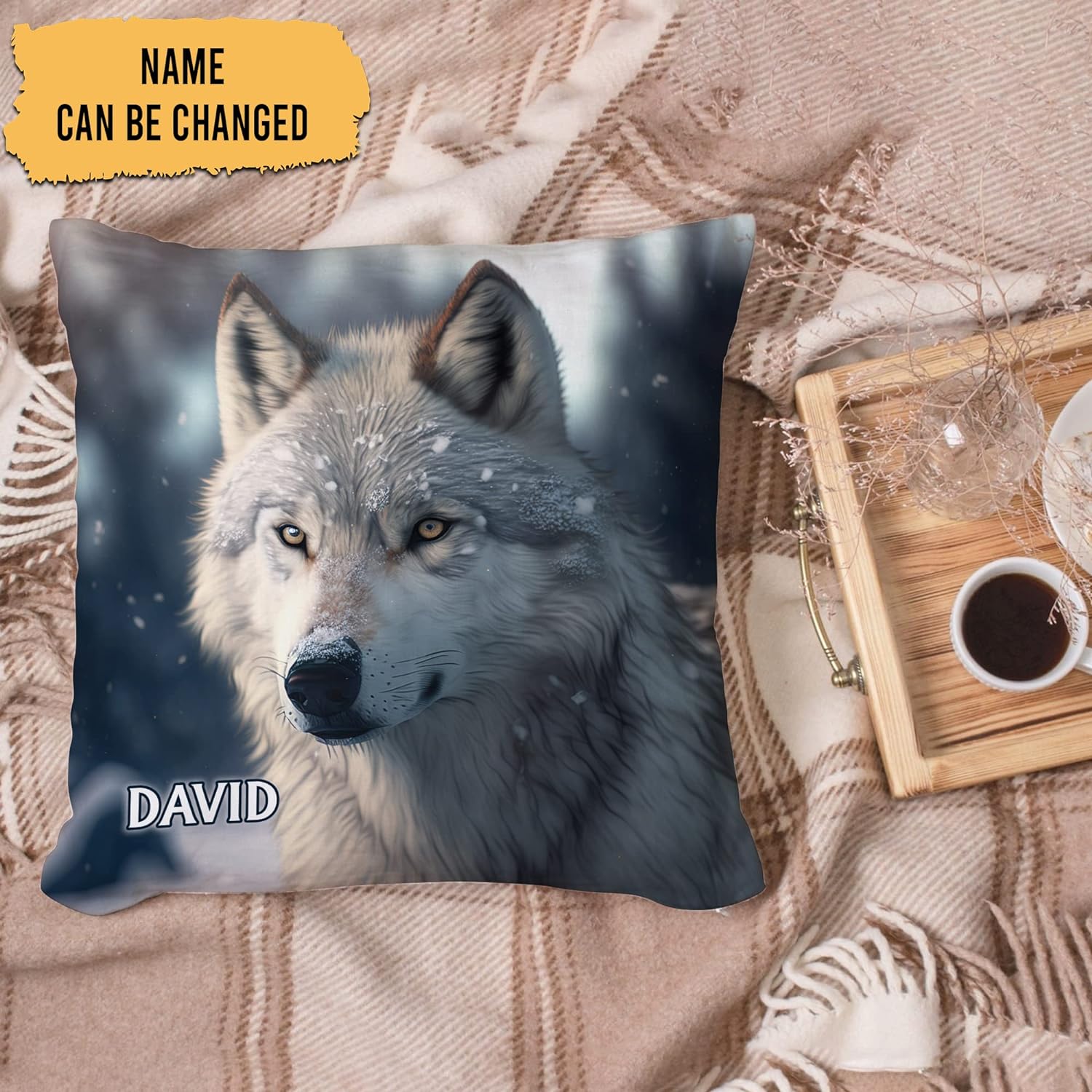 Snow Wolf Pattern - Personalized Pillow(Insert Included)