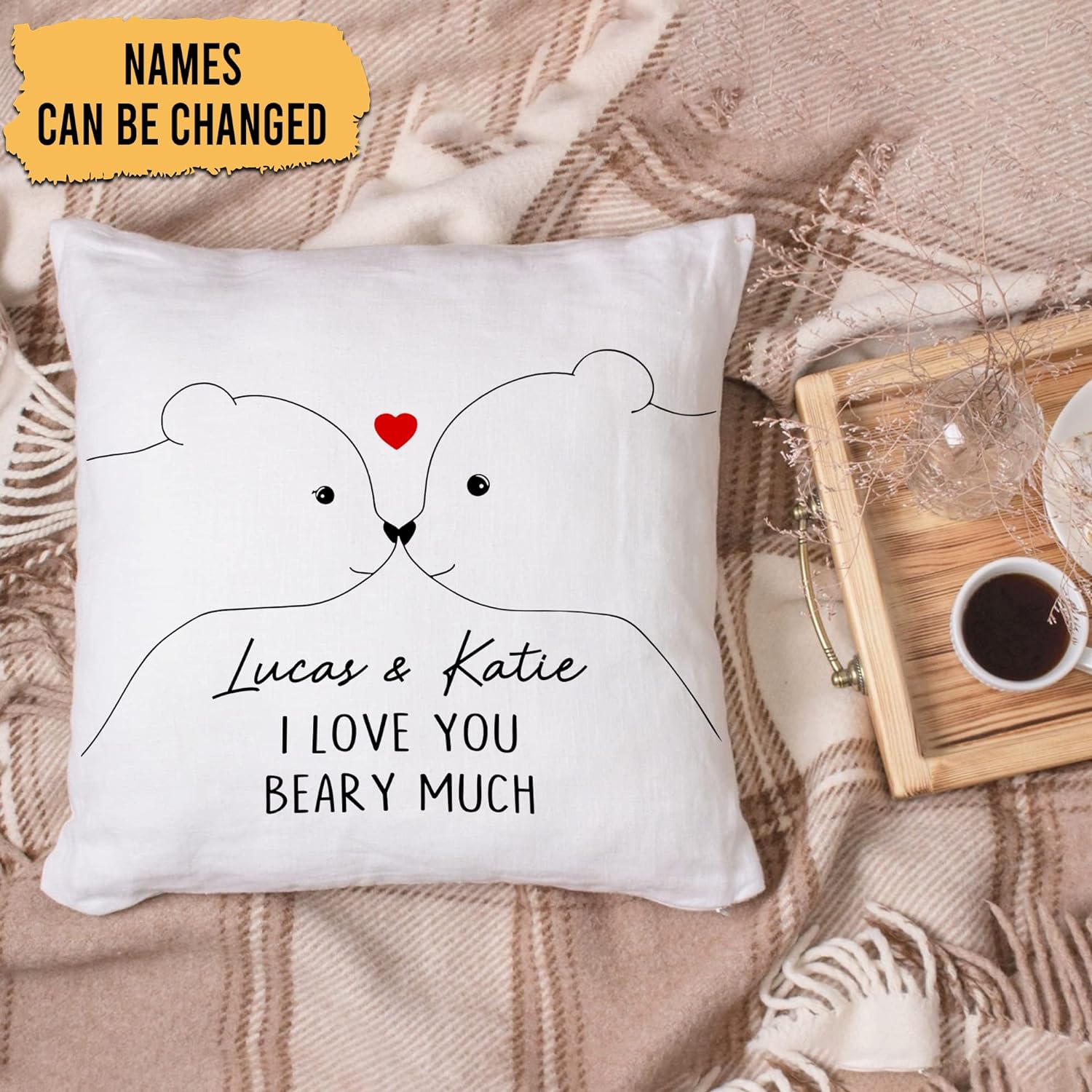 I Love You Beary Much - Personalized Pillow(Insert Included)