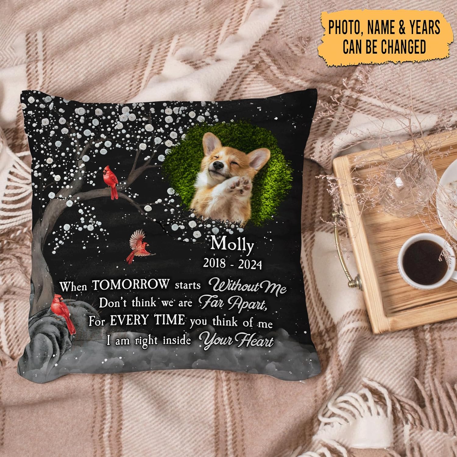 I Am Right Inside Your Heart - Personalized Photo Pillow