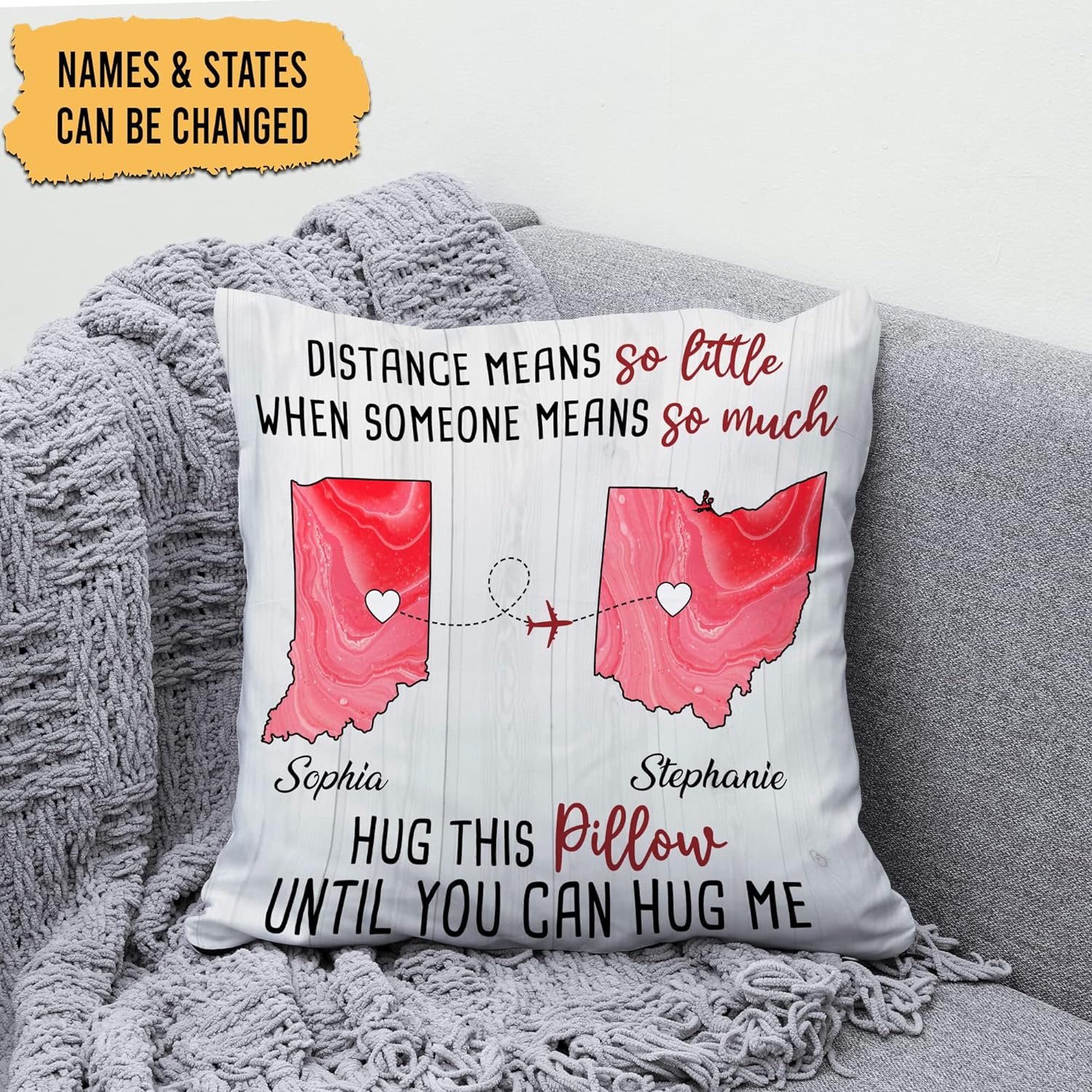 Hug This Pillow Unitl You Can Hug Me - Personalized Pillow