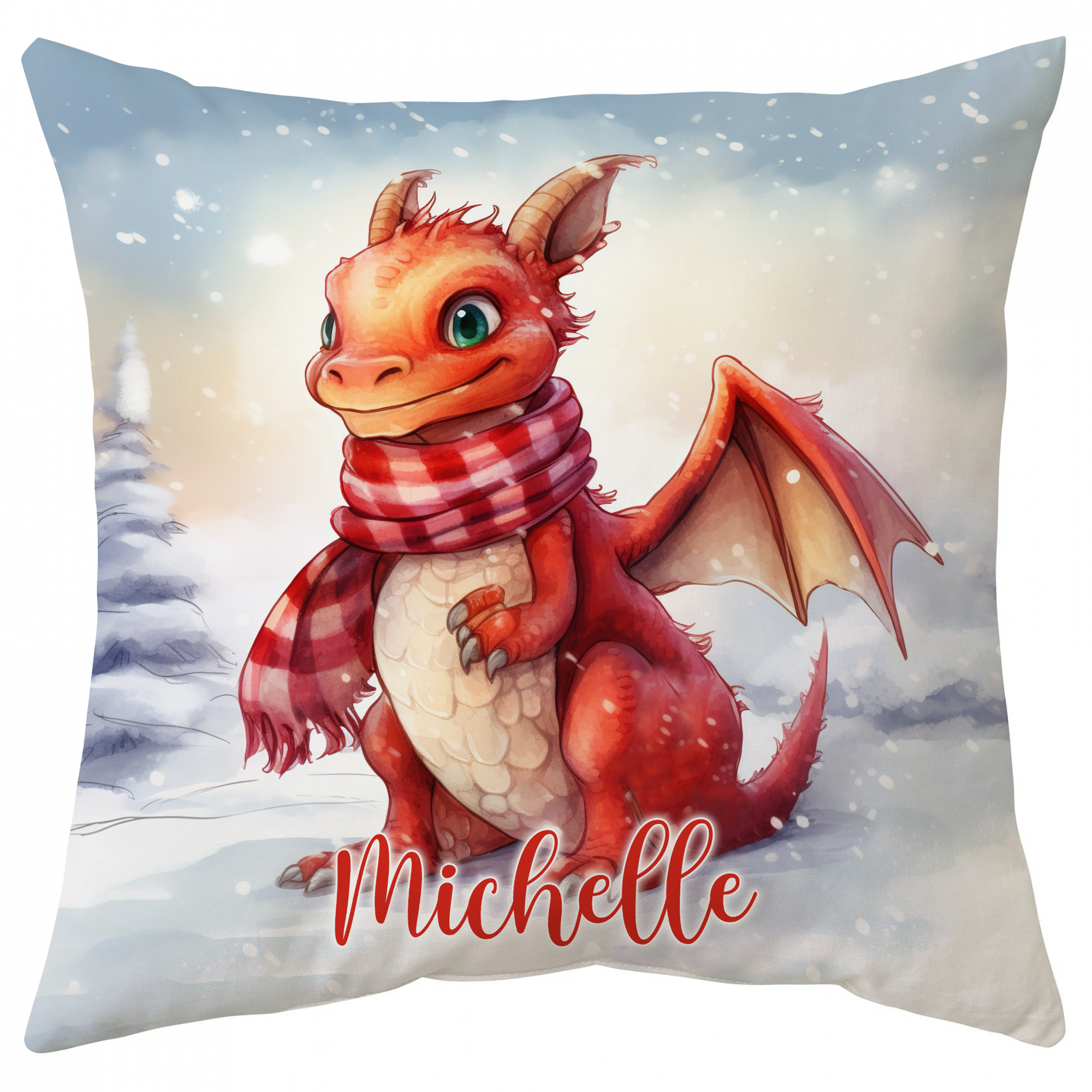 Dragon Snow Pattern - Personalized Pillow (Insert Included)