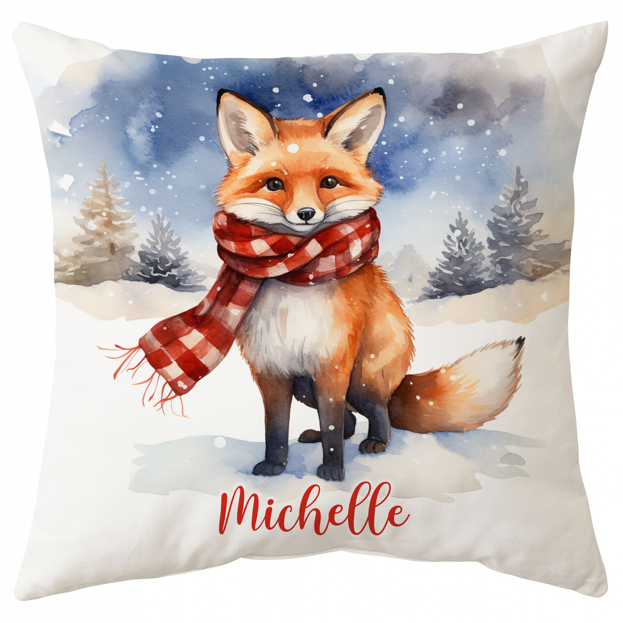 Fox Snow Pattern - Personalized Pillow (Insert Included)