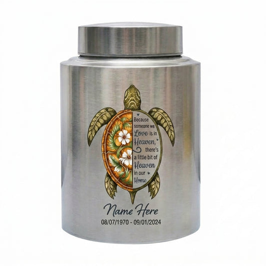 Personalized Sea Turtle Tortoise Poem Stainless Steel Cremation Urn for Human Ashes Loss of Mother Father Pet Bereavement Condolence Large Memorial Keepsake Urn, Memorial Gift, In Loving Memory - Image 2