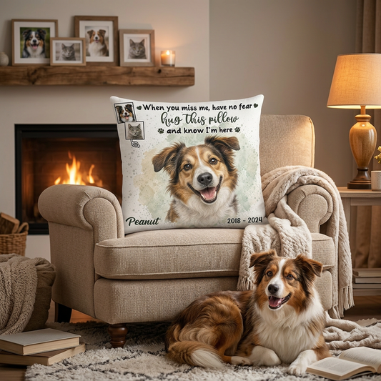 Personalized Pet Memorial Photo Pillow for Dog & Cat Loss - Hug This Pillow Sympathy Gift - Image 2