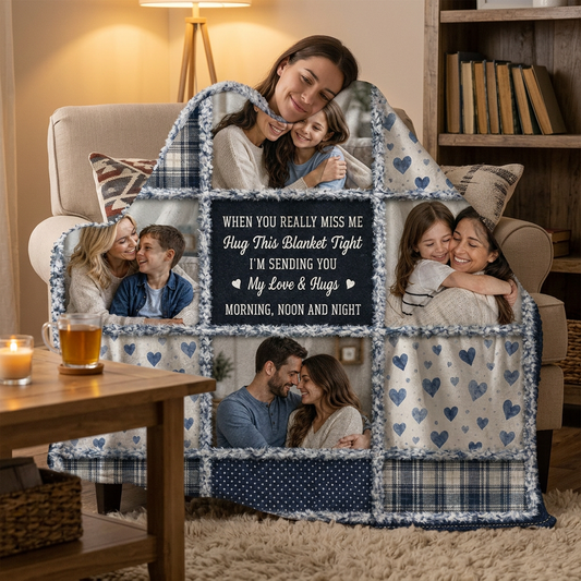 Personalized Photo Collage Memorial Fleece Blanket - When You Really Miss Me Family Gift - Image 2