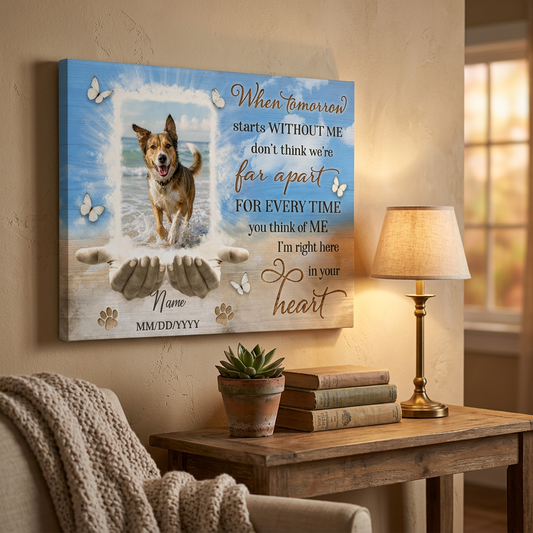 Personalized Dog Memorial Canvas Wall Art, Remembrance Gift for Dog Loss - Image 2