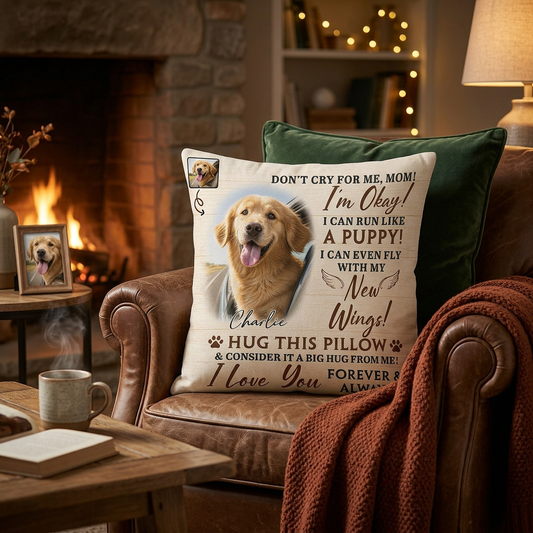 Personalized Dog Memorial Pillow with Photo & Name - Pet Loss Sympathy Gift Throw Cushion - Image 2
