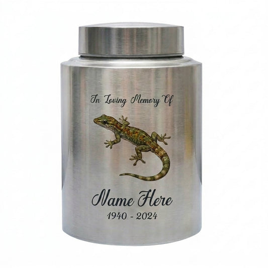 Personalized Iguana Lizard Stainless Steel Cremation Urn for Human Ashes Loss of Loved One Family Member Decorative Display 7.5in x 5.1in Memorial Keepsake Urn, Memorial Gift, In Loving Memory - Image 2