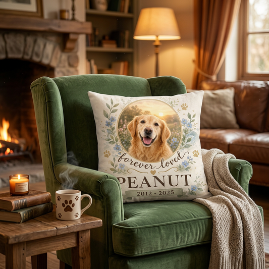 Personalized Pet Memorial Pillow with Photo - Custom Dog Cat Remembrance Sympathy Gift - Image 2