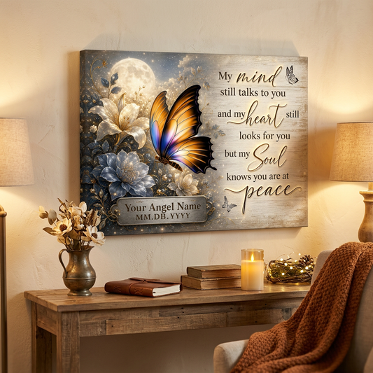 Personalized Memorial Butterfly Canvas Wall Art Sympathy Gift for Loss of Loved One - Image 2