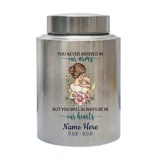Personalized Infant Baby Loss UV Printed Stainless Steel Urn for Human Ashes Loss of Child Bereavement Miscarriage Stillbirth Ash Container Memorial Keepsake Urn, Memorial Gift, In Loving Memory - Image 2