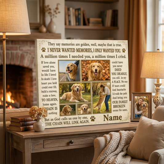 Personalized Golden Retriever Memorial Wall Canvas Dog Loss Remembrance Gift for Dog Owners - Image 2