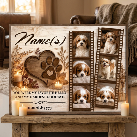 Personalized Dog Memorial Wall Canvas Custom Pet Photo Collage Keepsake Gift - Image 2