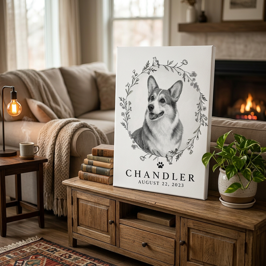 Personalized Pet Memorial Portrait Canvas Print - Custom Dog Loss Gift Wall Art - Image 2