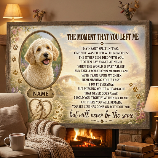Personalized Dog Photo Memorial Wall Canvas Gift for Pet Loss Remembrance - Image 2