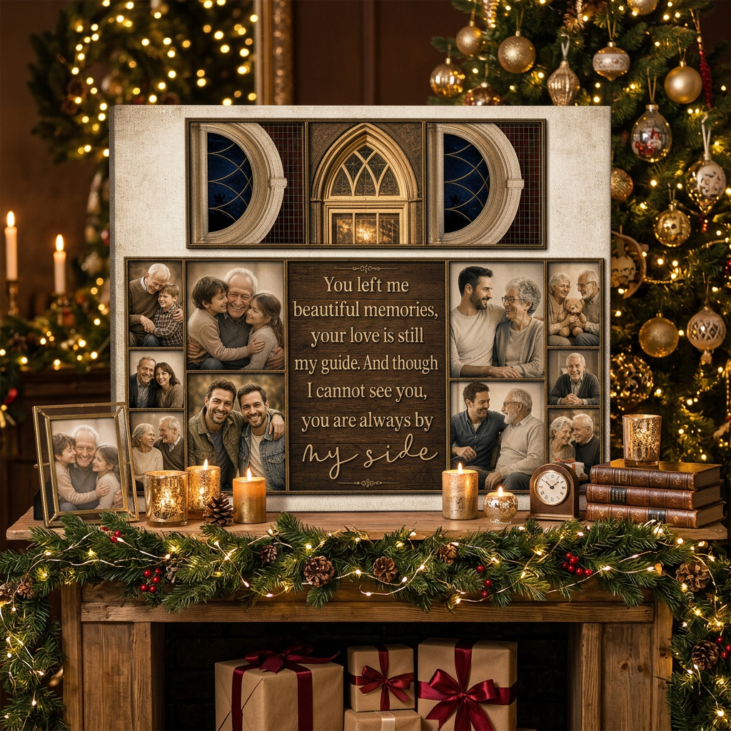 Personalized Loss of Dad Memorial Photo Collage Wall Canvas Custom Family Keepsake Gift - Image 6