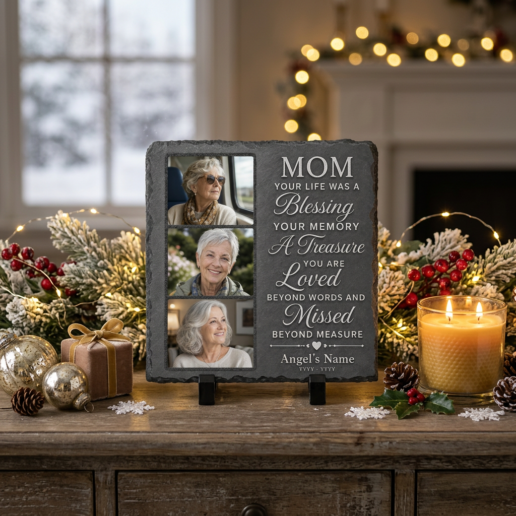 Personalized Mom Memorial Photo Slate Stone Garden Plaque Remembrance Gift - Image 6 | VNMGSREPR1-6IN-EHIEU_AI_0429 VNMGSREPR1-8IN-EHIEU_AI_0429