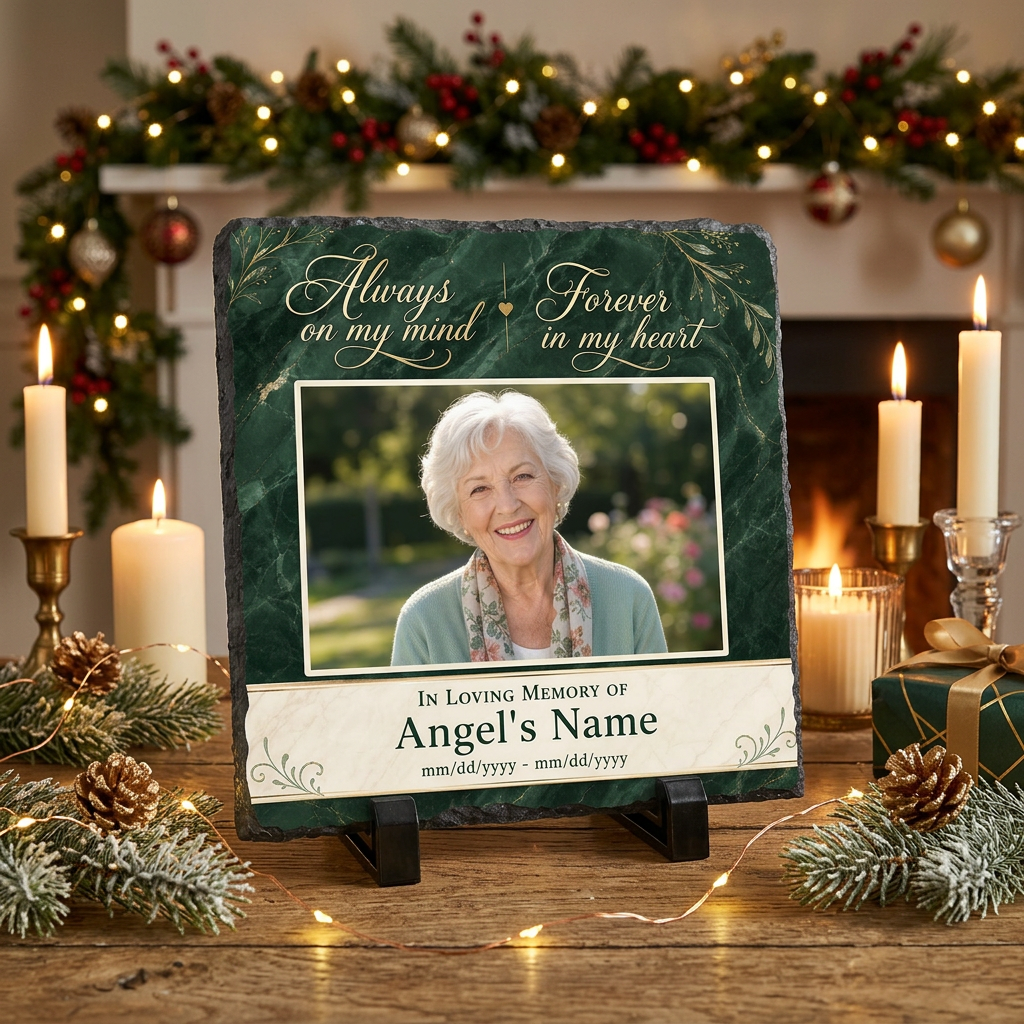Personalized Memorial Photo Slate Stone – In Loving Memory Bereavement Gift - Image 6 | VNMGSREPR1-6IN-EHIEU_AI_0457 VNMGSREPR1-8IN-EHIEU_AI_0457